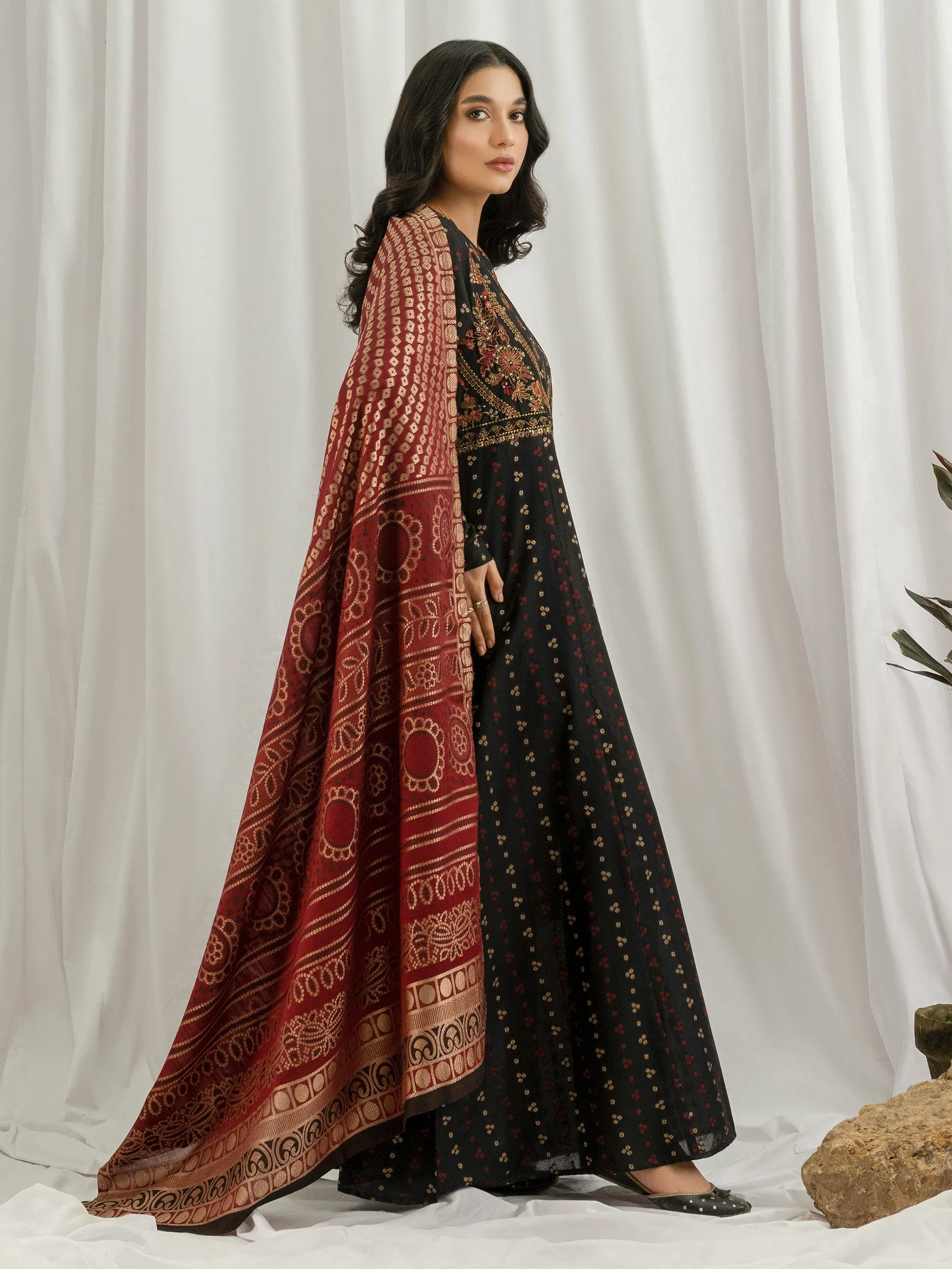 2 Piece Jacquard Suit- Embroidered (Pret)