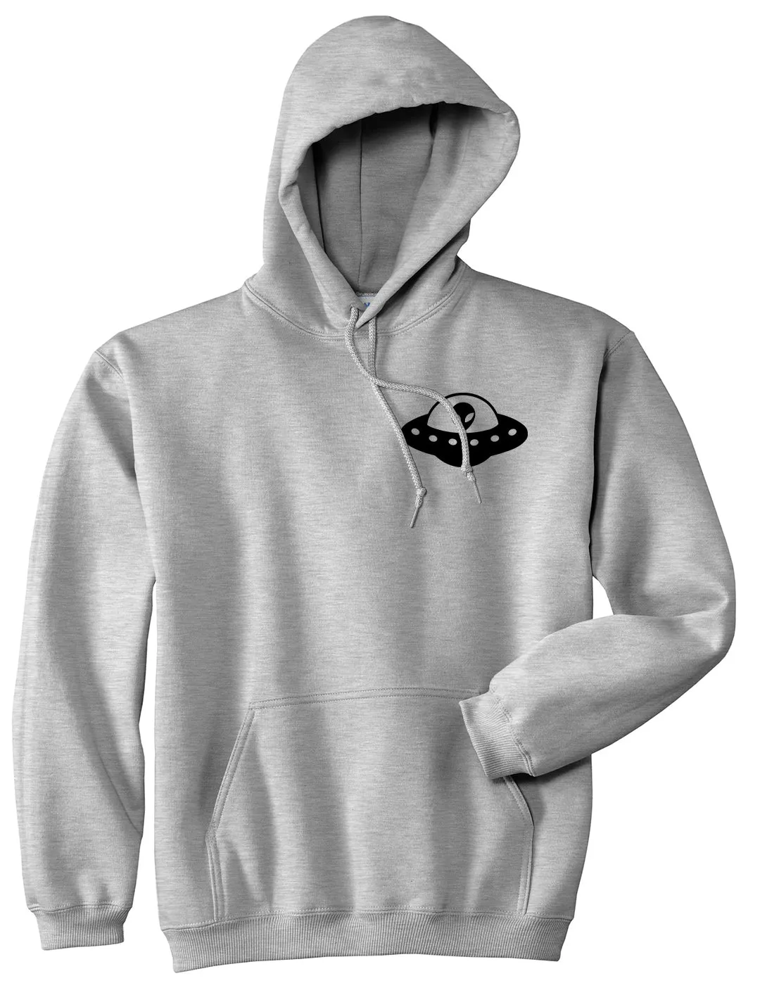 Alien Spaceship Chest Mens Pullover Hoodie