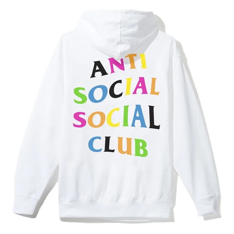 Anti Social Social Club Rainbow White Zip Up Hoodie