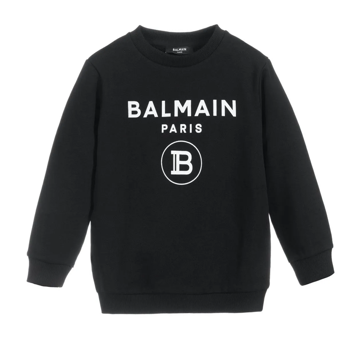 Balmain Kids Black and White Logo Sweatshirt