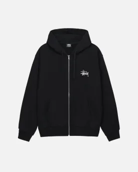 BASIC STÜSSY ZIP HOODIE / BLACK