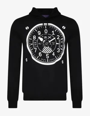 Black Watch Dial Wool-Blend Hoodie