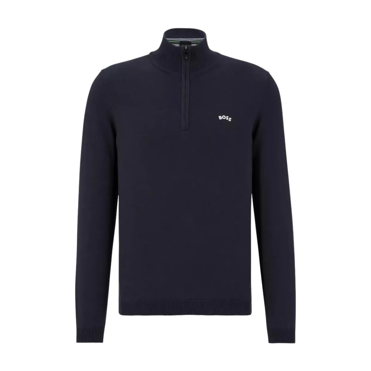 BOSS Curved Logo Zallo Half Zip Dark Navy Sweatshirt