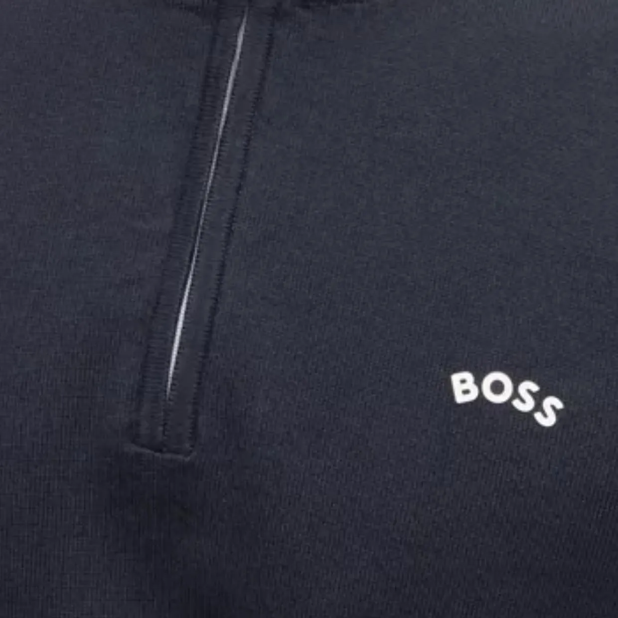 BOSS Curved Logo Zallo Half Zip Dark Navy Sweatshirt