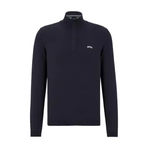 BOSS Curved Logo Zallo Half Zip Dark Navy Sweatshirt