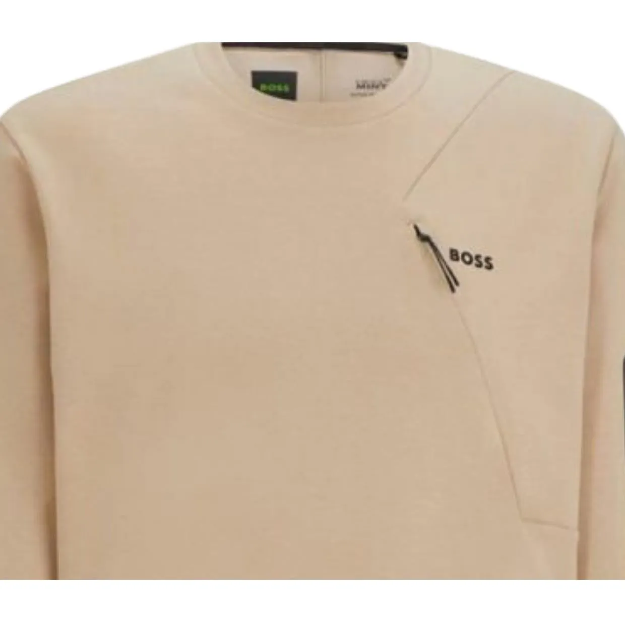 Beige BOSS Salbiq Sweatshirt with Printed Logo