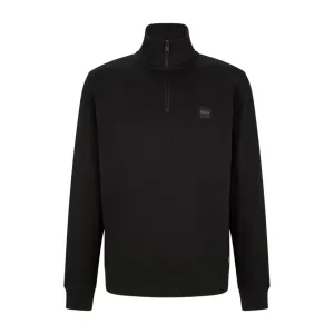 BOSS Zetrust Logo Patch Black Half Zip Sweatshirt