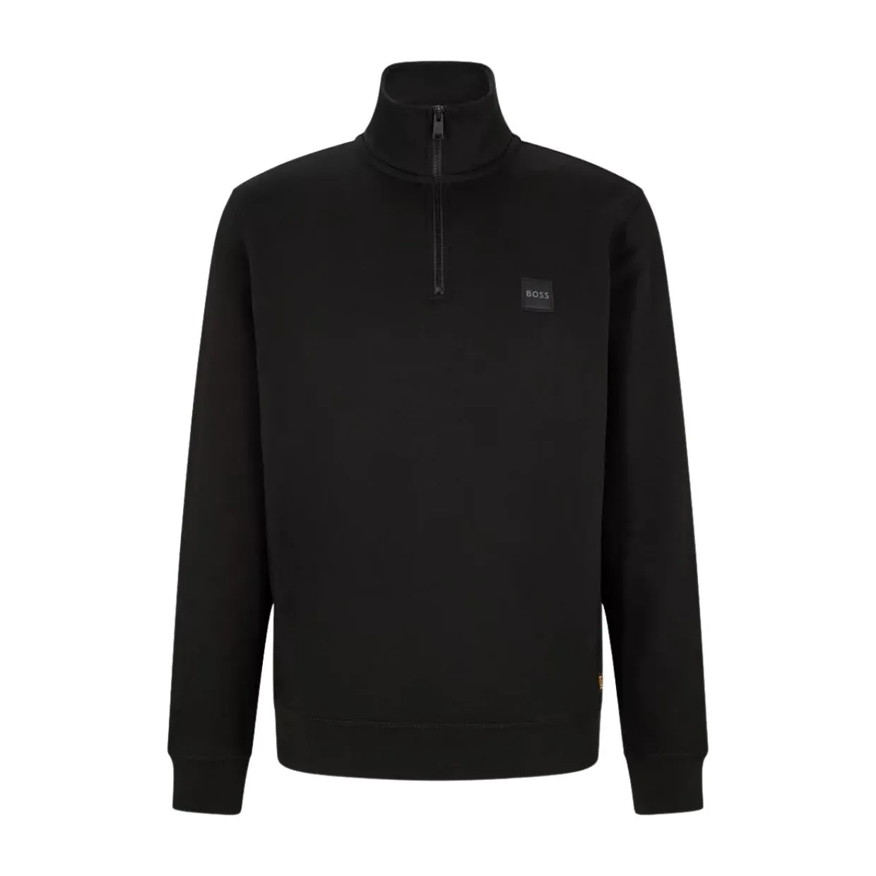 BOSS Zetrust Logo Patch Black Half Zip Sweatshirt