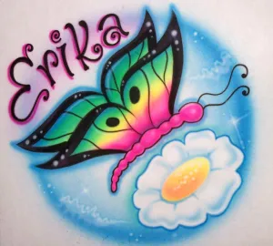 Butterfly & Flower with Any Name of Choice for T's, Sweatshirts, and More