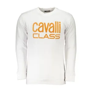 Cavalli Class White Cotton Sweater