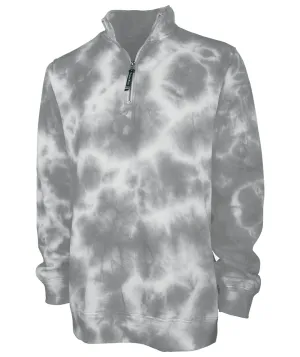 Charles River Crosswind Quarter Zip Tie Dye Sweatshirt, Grey