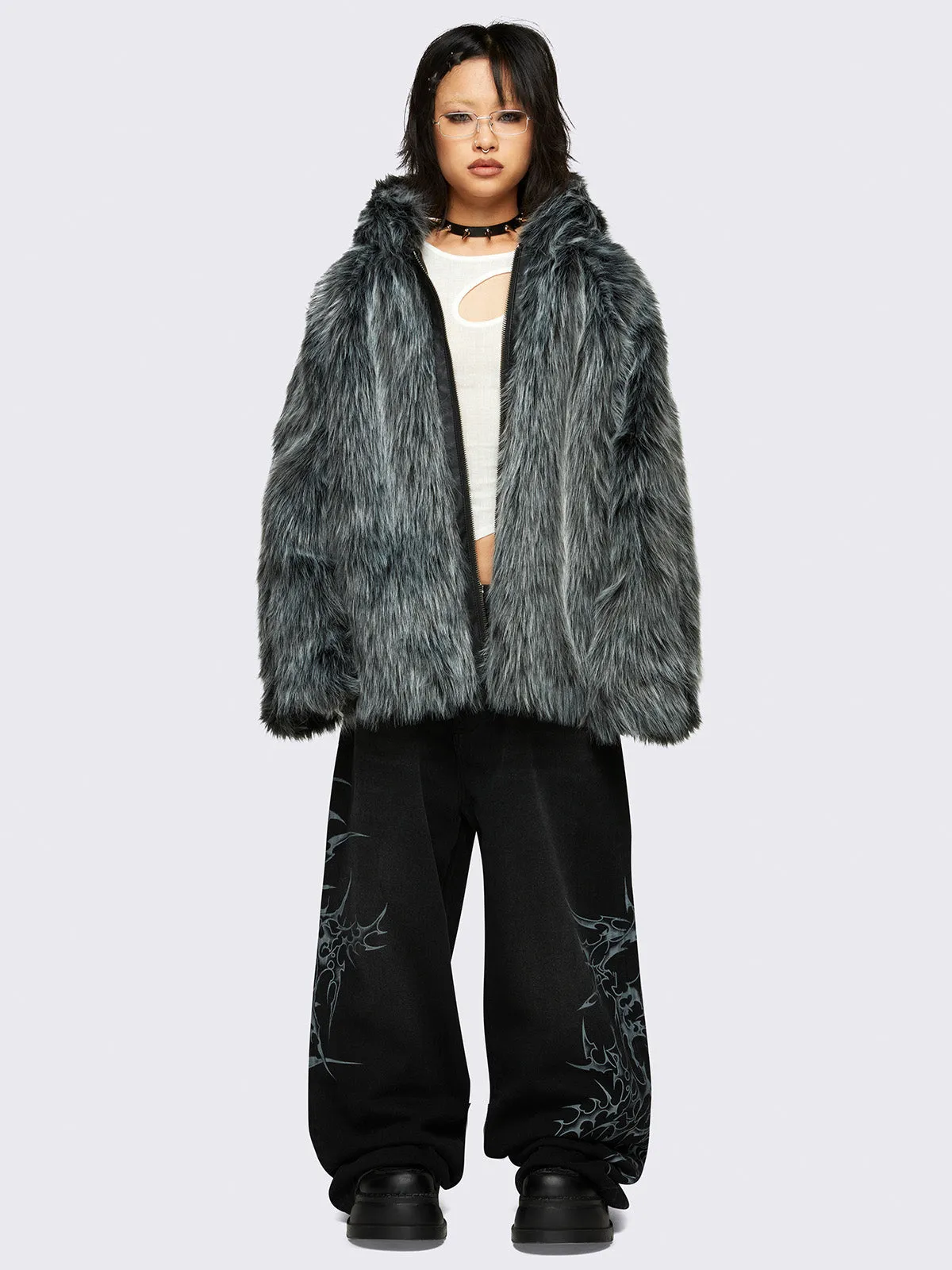 Chrome Faux Fur Jacket