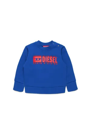 Crew-neck sweatshirt with degradé logo  (Blue) - DK00567KYAVFK843