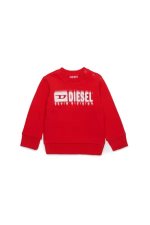 Crew-neck sweatshirt with degradé logo (Red) - DK00567KYAVFK457