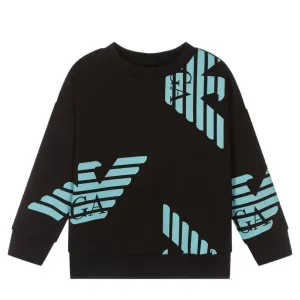 Emporio Armani Kids Eagle Logo Black Sweatshirt