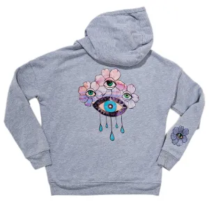 FLOWER CROWN GREY HOODIE