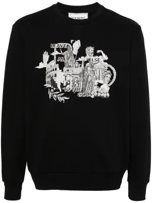 Gods Print Sweatshirt (Black) - I24E01363179000