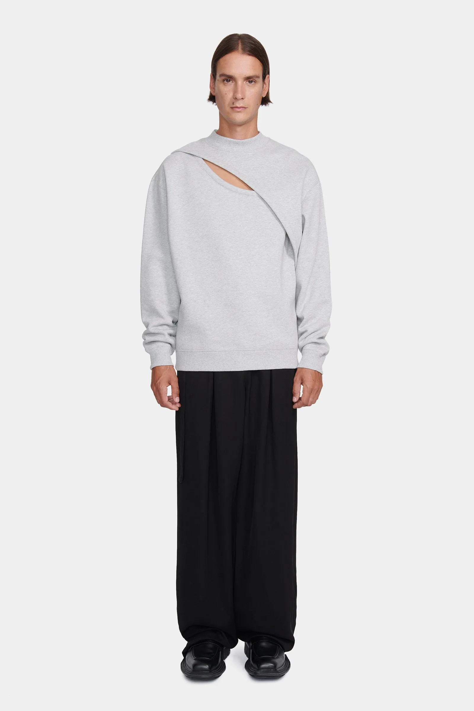 Louis Gabriel Nouchi SWEATSHIRT WITH LACERATION IN COTTON