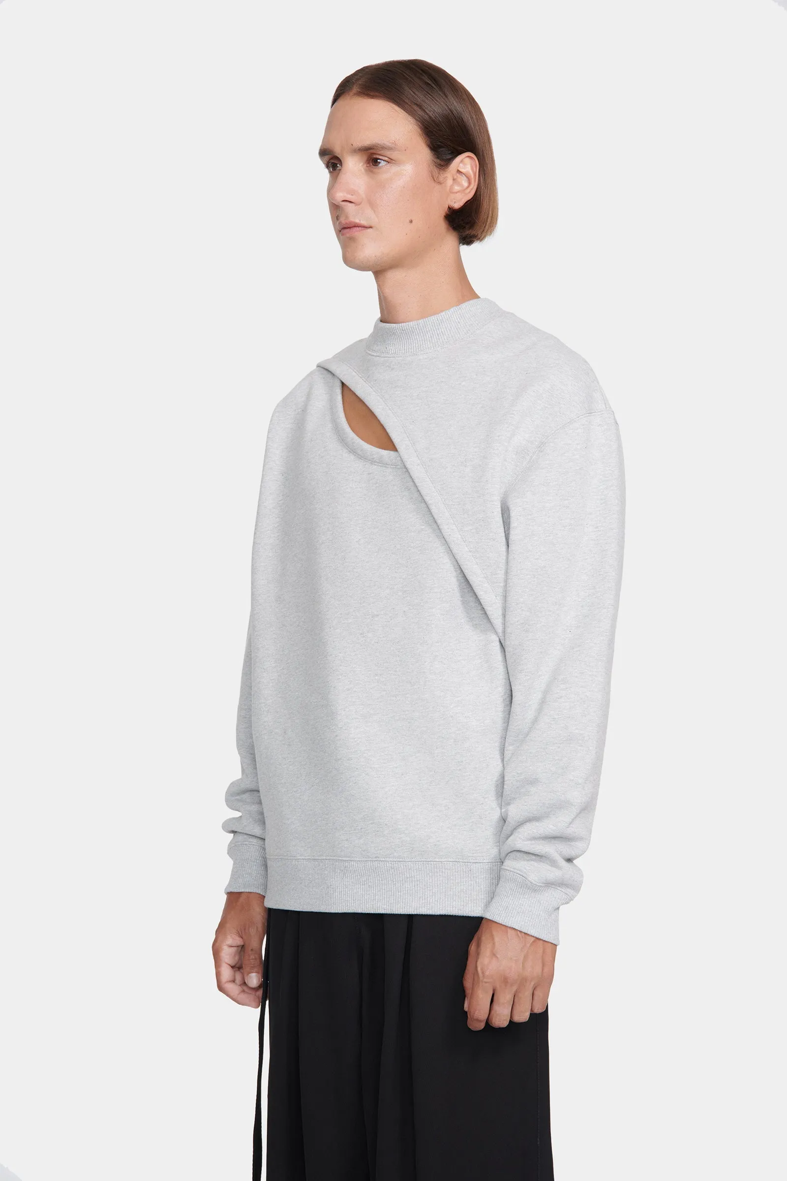 Louis Gabriel Nouchi SWEATSHIRT WITH LACERATION IN COTTON