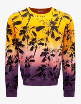 Multicolour Palm Trees Print Sweatshirt -