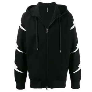 Neil Barrett Black Tigerbolt Hooded Sweatshirt