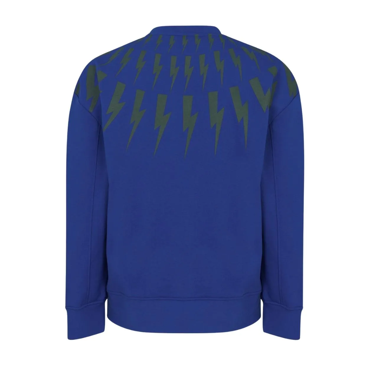 Neil Barrett Cobalt Blue Fair Isle Thunderbolt Sweatshirt