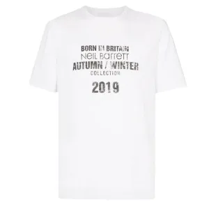 Neil Barrett White "BORN IN BRITAIN" F/W 2019 T-shirt