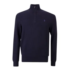 Ralph Lauren Embroidered Logo Navy Half Zip Sweatshirt