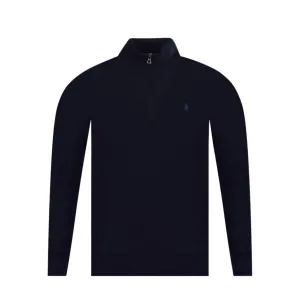 Ralph Lauren Navy Half Zip Logo Sweatshirt