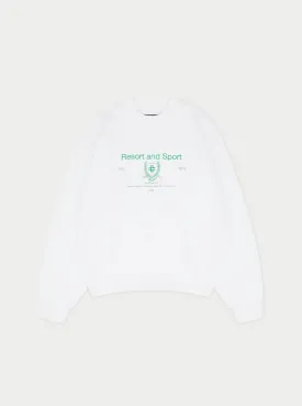 RESORT AND SPORT CREWNECK SWEATSHIRT - WHITE