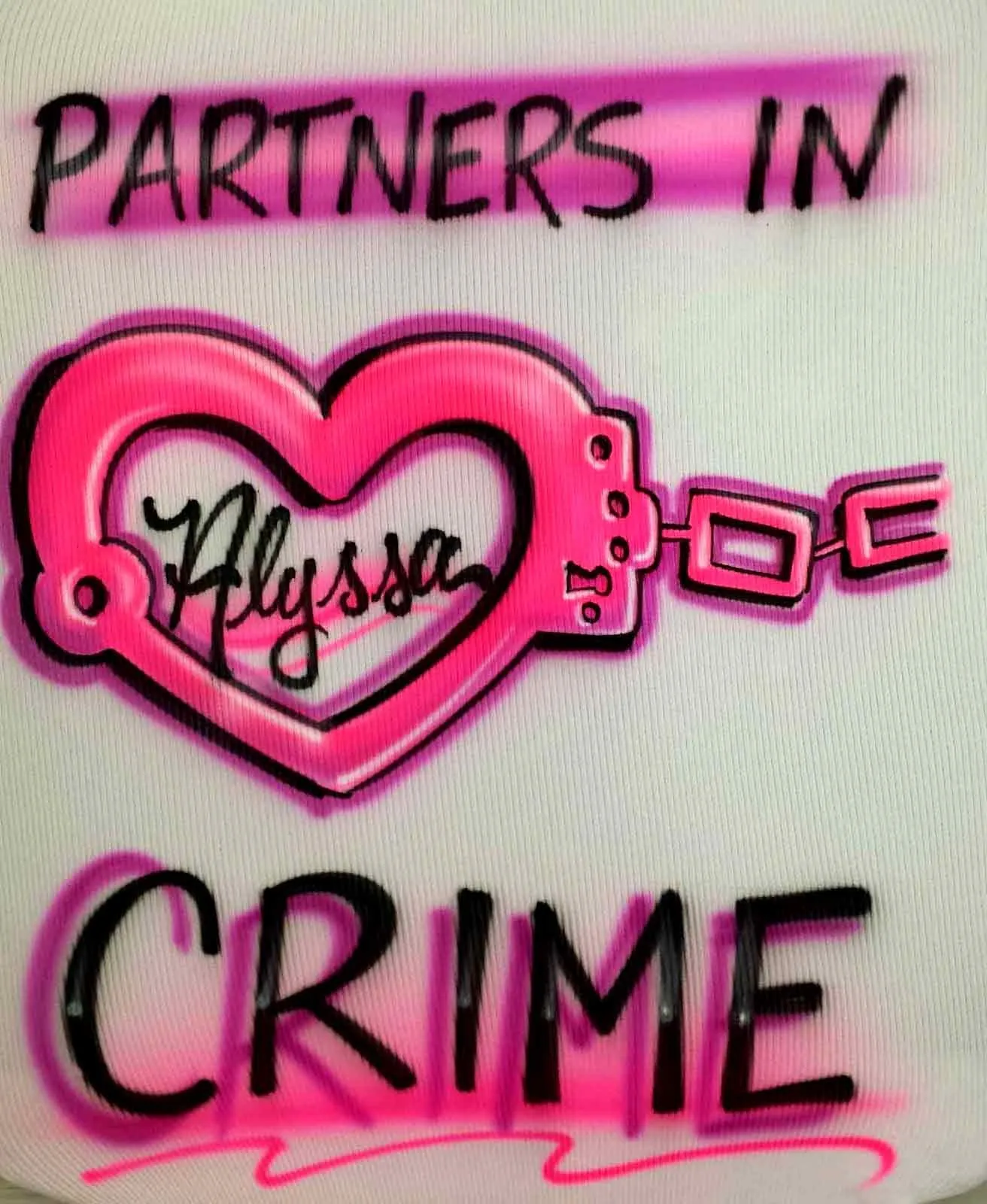 Set of 2 Airbrushed Partners in Crime B.F.F Personalized Shirts