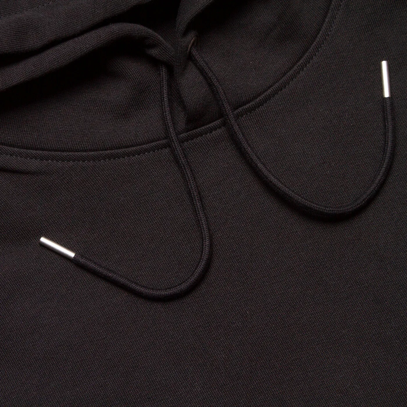 Side Smiley Back  - Pullover Hood - Black