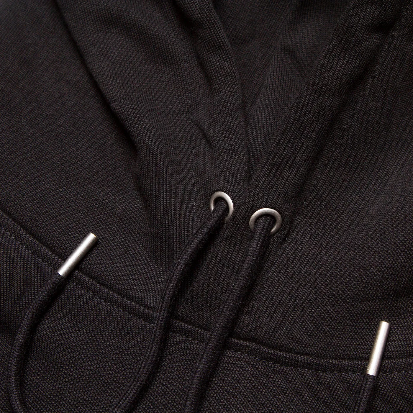 Side Smiley Back  - Pullover Hood - Black