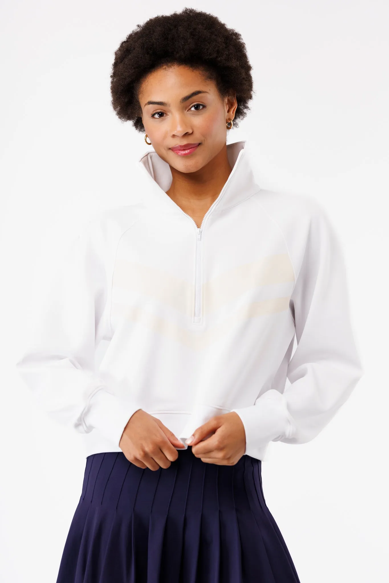 The Nora Sweatshirt - White with Cream