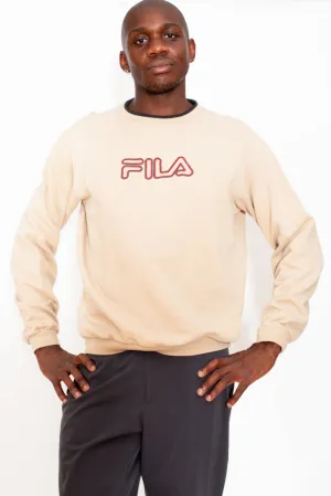 Vintage 90s Fila Big Logo Beige Sweatshirt