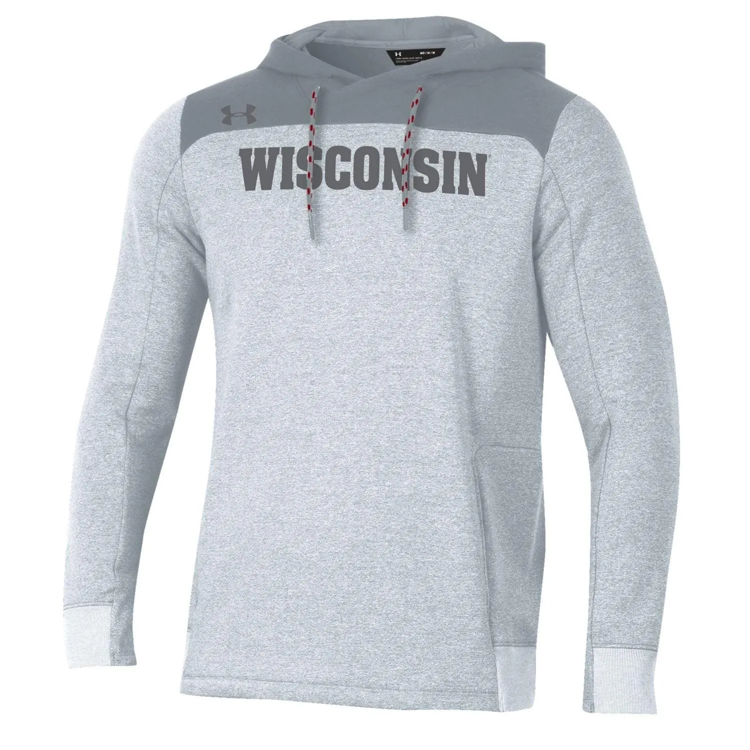 Wisconsin Badgers Under Armour Gray ColdGear Loose Sideline Hoodie Sweatshirt